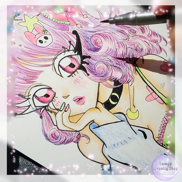 SOLD:   Framed Candy Girl Handmade Artwork - Picture 2 of 5